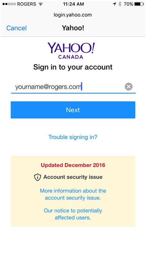 Accessing your Rogers Yahoo! Email Account .